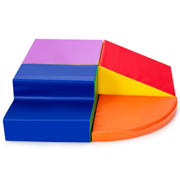 LOONMO 4 Pieces Climb and Crawl Foam Play Set for Toddlers Preschoolers-Pink