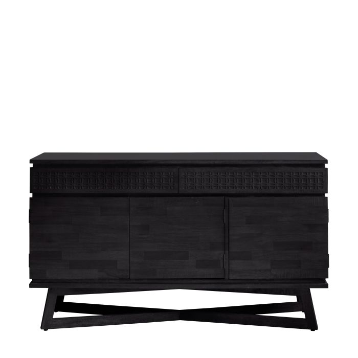 ASHWELL - Black 3 Door 2 Drawer Sideboard