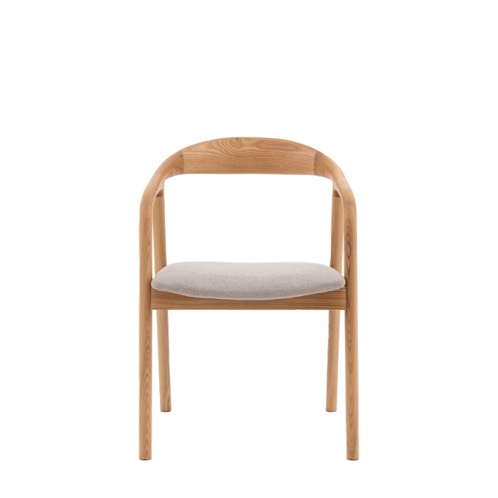 THORNWELL Dining Chair with Seat Cushion Medium Oak - Set of 2