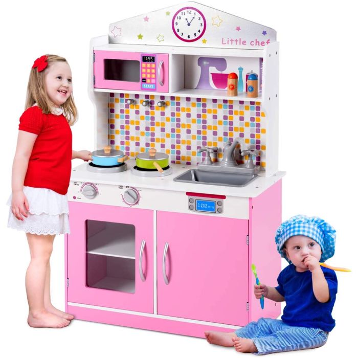 Kids Kitchen Toy - Kids Cooking Pretend Play Toy Set