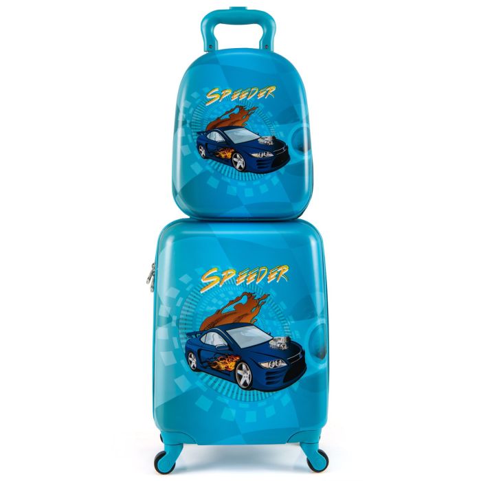 STARVEIL 2 Pieces Kid Luggage Set with 4 Spinner Wheels and Telescopic Handle-Navy