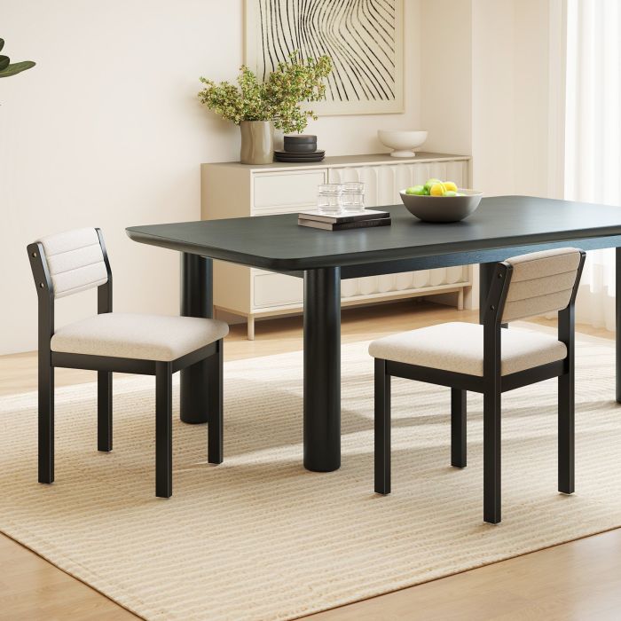 Imitation Lamb Fleece Home Chair with Upholstered Seat and Rubber Wood Legs-White