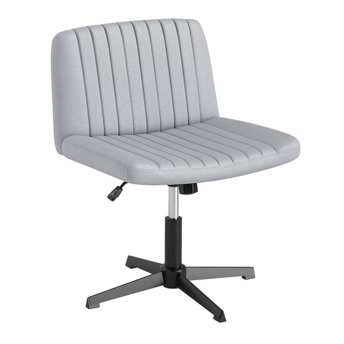 FARWYNNE Criss Cross Chair No Wheels with Soft-Padded Wide Seat and Adjustable Height-Grey