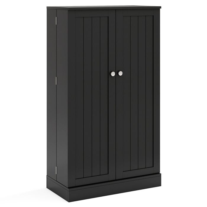 HARLIX 104cm Tall Kitchen Pantry Storage Cabinet with Doors and Adjustable Shelves-Black