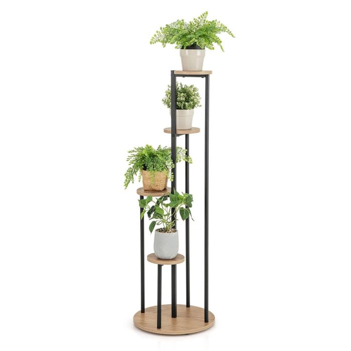 Plant Stand - Heavy-Duty Tall Corner Indoor Metal Plant Stand for Potted Plant-Natural