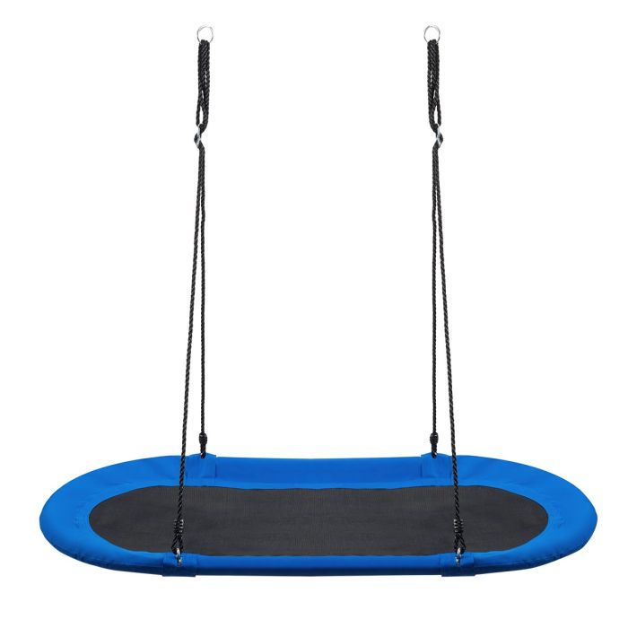 NARLIX 150 cm Oval Swing with Height-Adjustable Rope for Outdoor Indoor-Blue