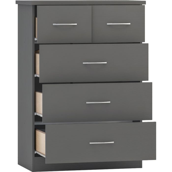 Grey Chest of Drawers - NEWBIGGIN III Medium Chest 5 Drawers