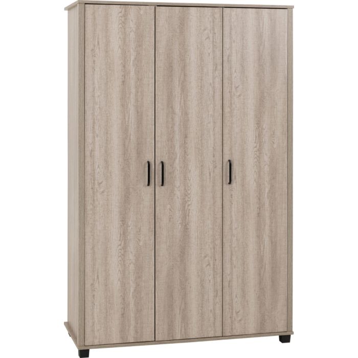 Wardrobe - OLDBURY 3 Door Wardrobe Light Oak Effect 120cm