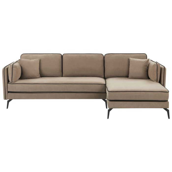 Left Hand Fabric Corner Sofa Light Brown ALTAN