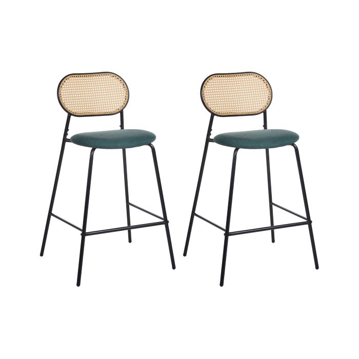 Set of 2 Bar Chairs ADAVER Black
