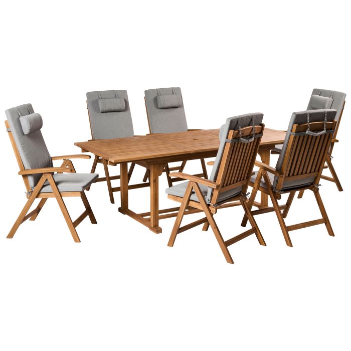 BREEZ 6 Seater Garden Dining Set - Grey Melange