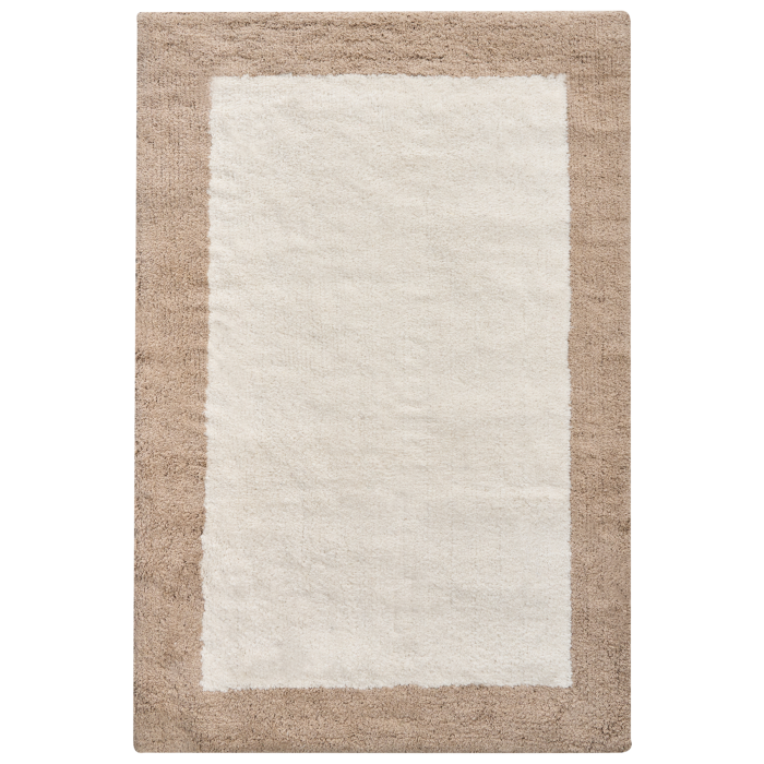 SELVARAE Cotton Bath Mat - Brown with Beige
