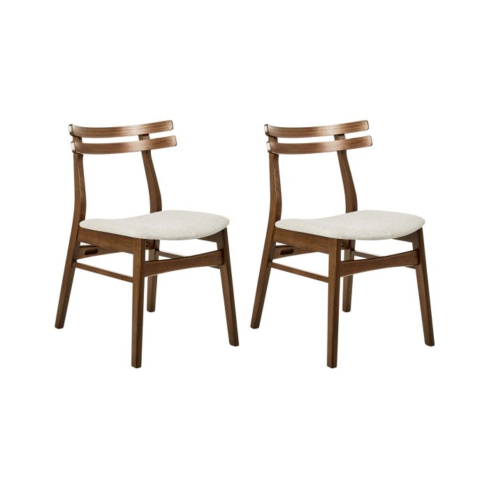 Set of 2 Dining Chairs CYNTHIANA Wood Light Beige