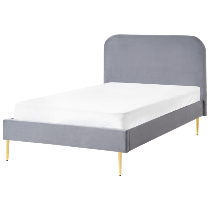 ALFYAT Small Double Velvet Bedframe - Grey