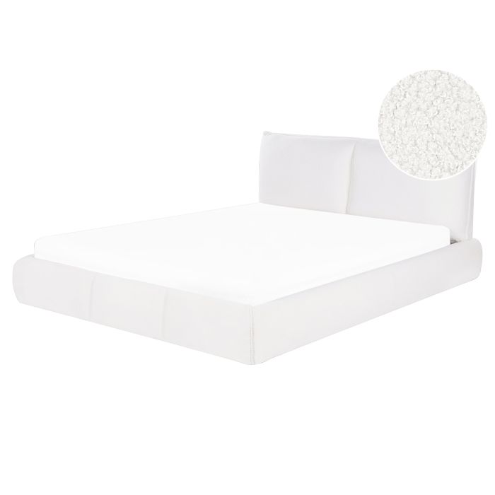 BINEY Waterbed Boucle 160 x 200cm EU Kingsize Bedframe White