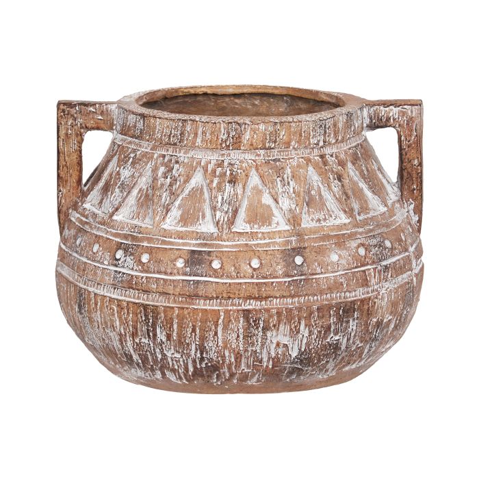 Plant Pot VARIEGATUM Ceramic 27 cm Brown