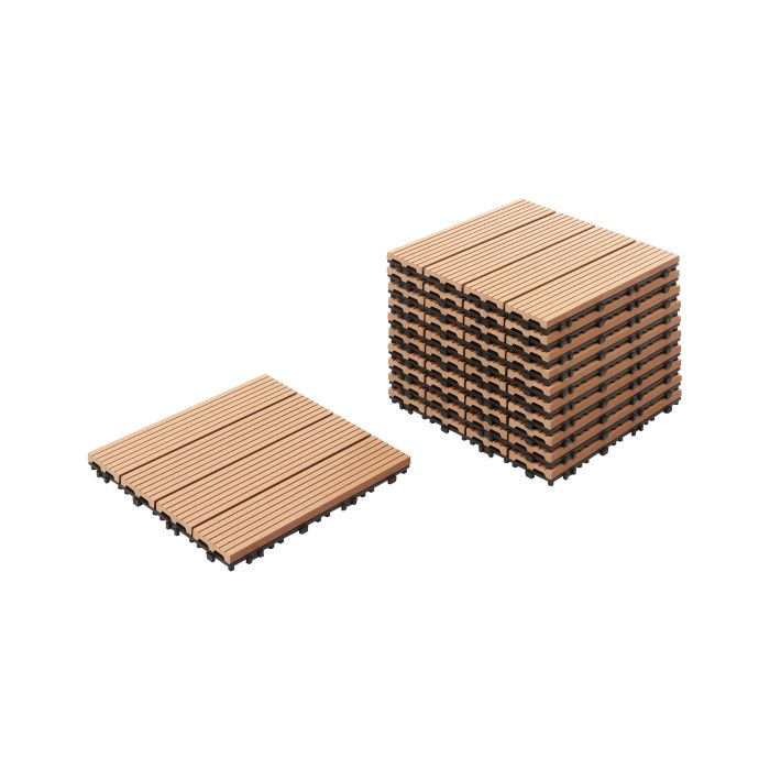 Outdoor Flooring ATELETA Wood-Plastic Composite (WPC) Light Brown