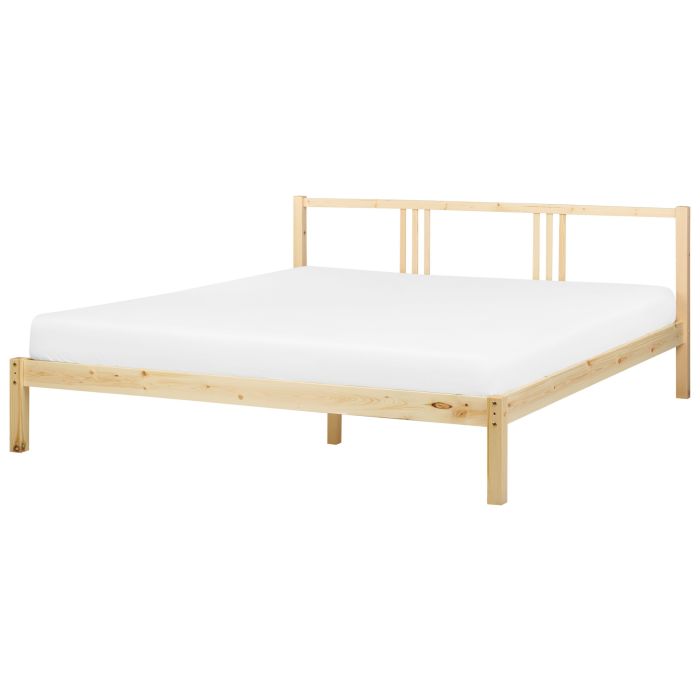 VENNIA Bedframe Wood 180 x 200cm EU Super Kingsize Bed Light Wood