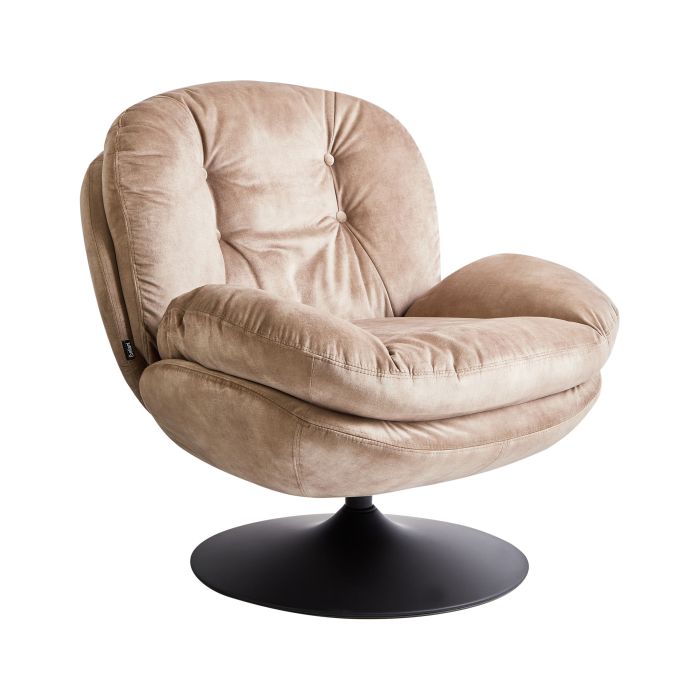 Swivel Armchair NOLVIK Velvet Sand Beige