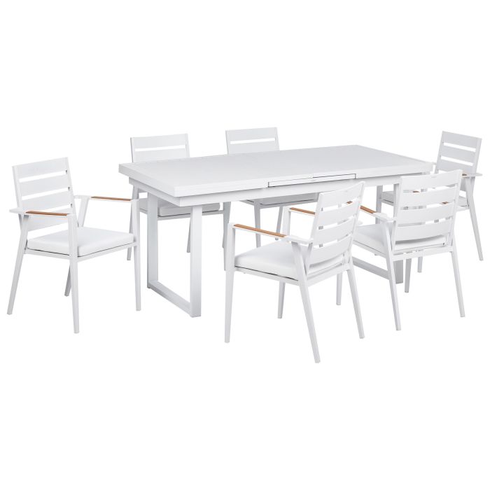 Garden Dining Set 6 Seater VALCANETTO/TAVIANO Metal White