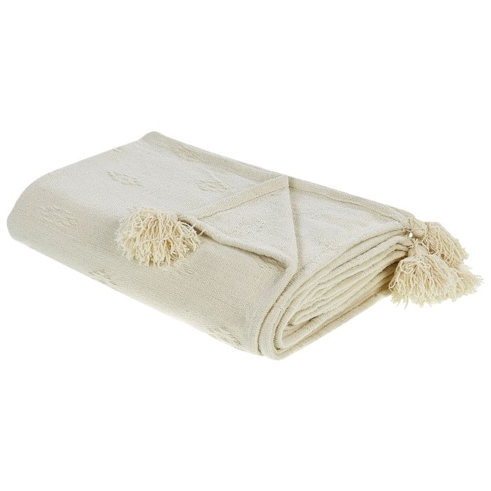 Bedspread KAZY Cotton 220 x 240 cm Beige