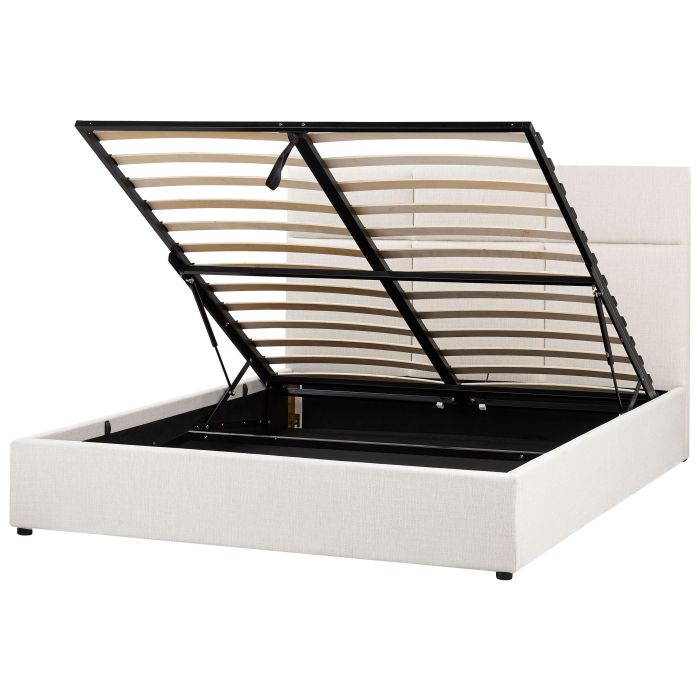 LRGOAD Ottoman Bed Fabric 160 x 200 cm (EU King Size) Off-White