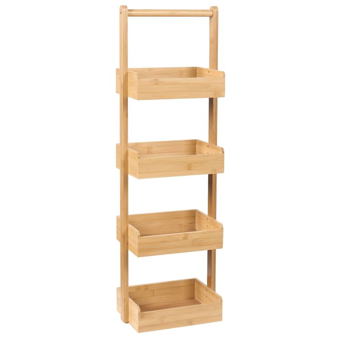 VAEPUS Bamboo Bathroom Shelving Unit Light Wood