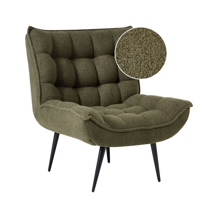WAVERMERE Boucle Fabric Armchair - Dark Green