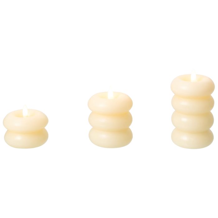 HAZLEMERE Set of 3 LED Candles - White