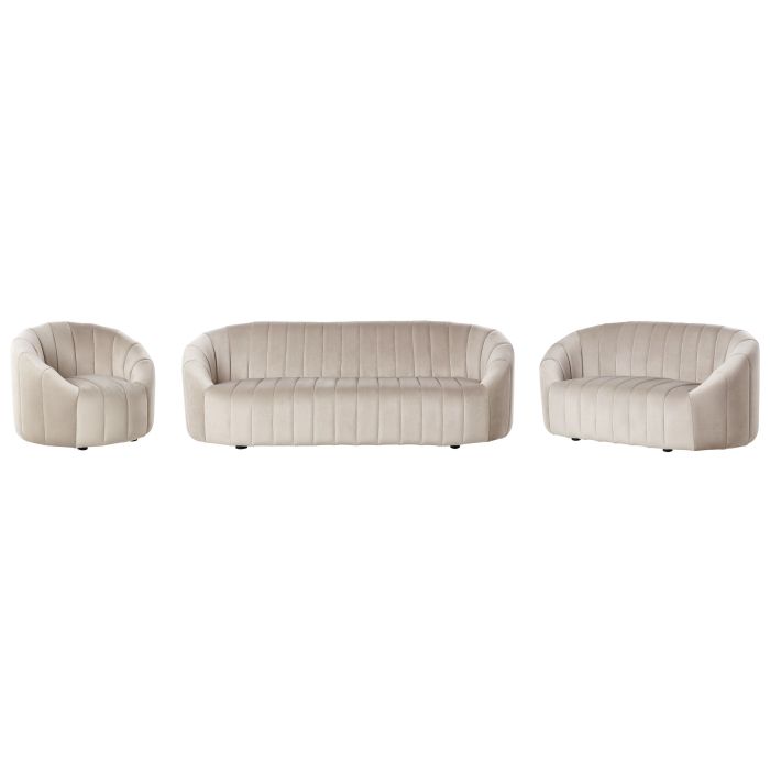 Velvet Living Room Set Beige MALUNG