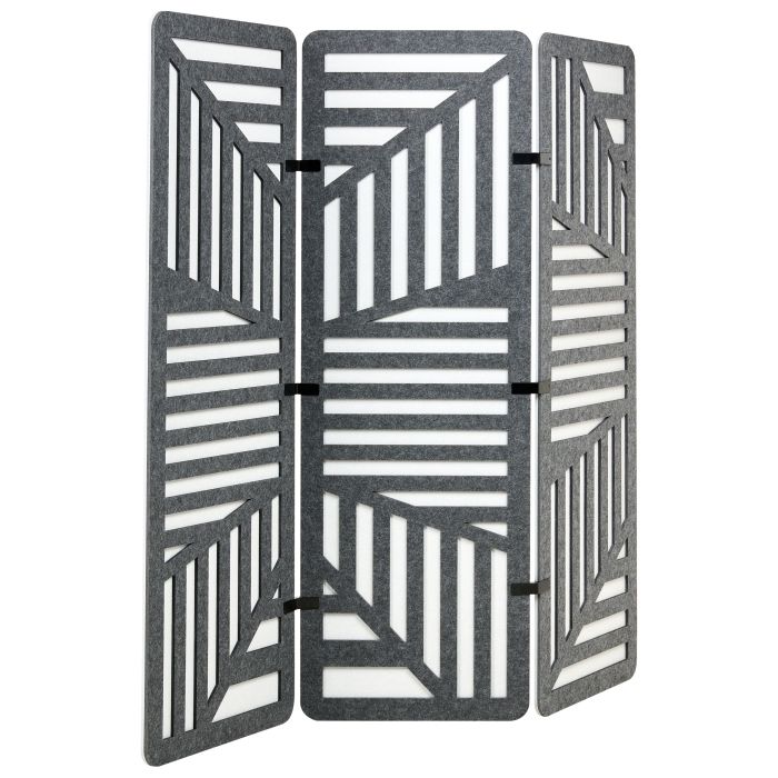 YARDENWELL 3 Panel Room Divider - Grey