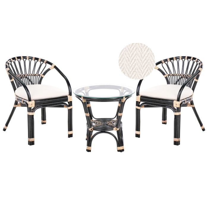 Bistro Set PECORINI Rattan Black
