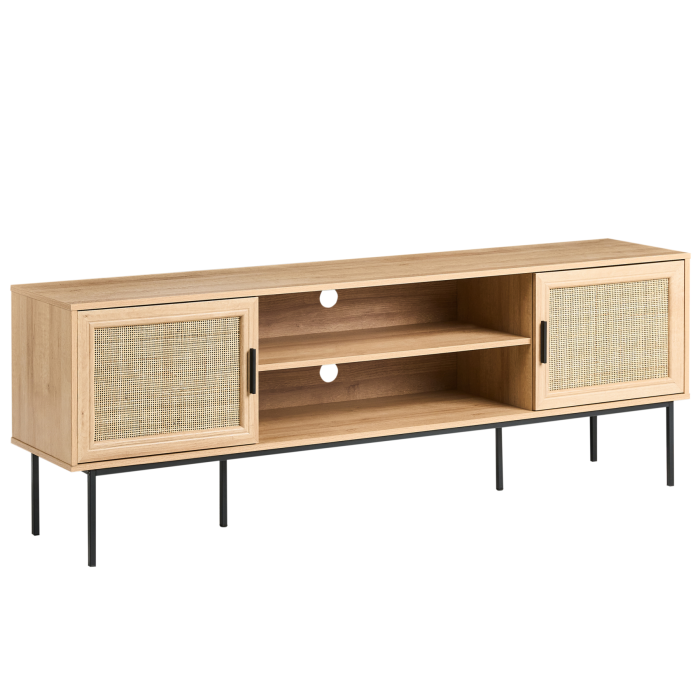 NEDSON TV Unit with 2 Cabinet - Light Brown