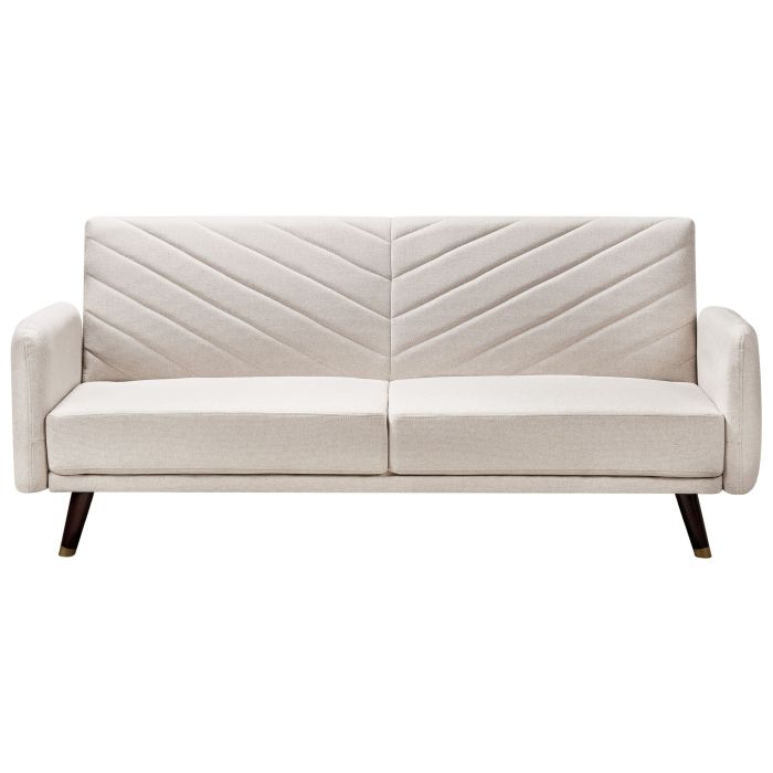 3 Seater Sofabed - LUNZA Faux Linen Light Beige