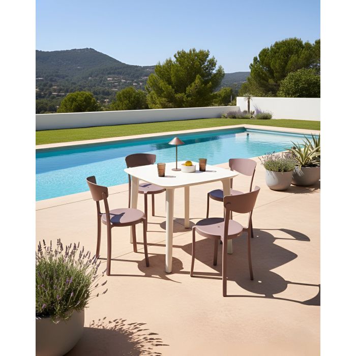 DEFARO Garden Chairs Set of 4 - Brown