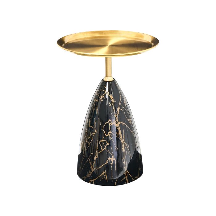 CRESTBOURNE Side Table Metal Marble Effect - Gold