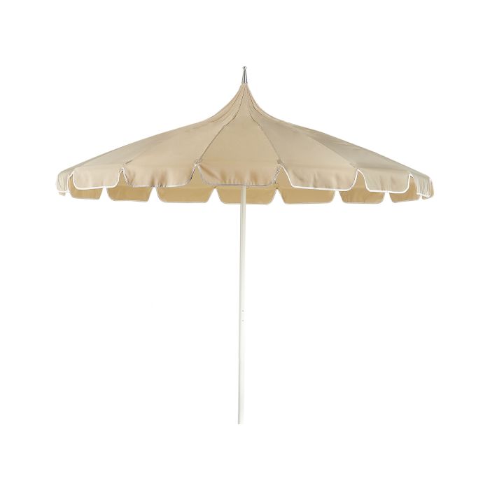 Garden Market Parasol Diameter 2.45 m Beige MINOA