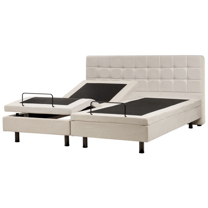DEKU Adjustable Bed Fabric 180 x 200 cm (EU Super King) Light Beige