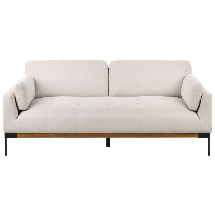 3 Seater Fabric Sofa Light Beige SKAVEN