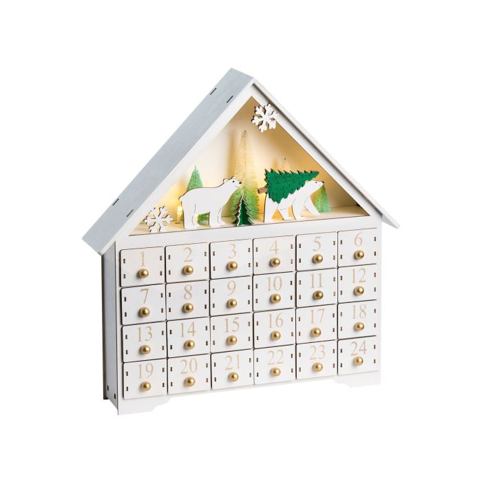 ORYN Christmas Decoration Advent Calendar 33 cm - White