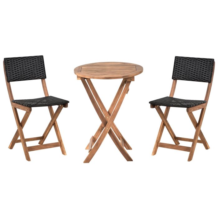 YEWLEIGH Wood Garden Bistro Set - Brown