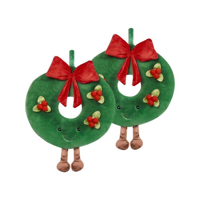 Set of 2 Decorative Cushions BONBON 45 x 45 cm Green Christmas Pattern