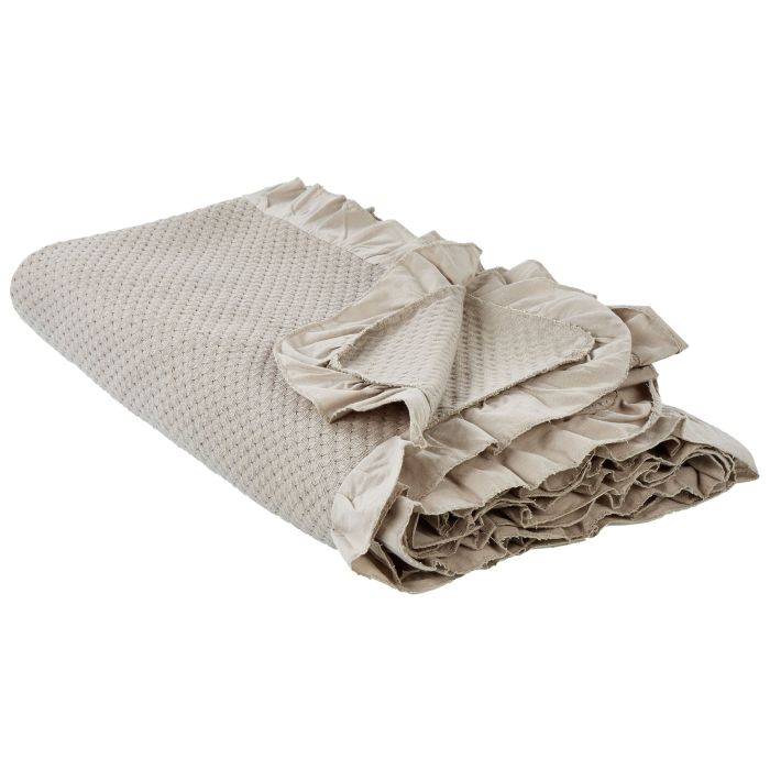 Bedspread HATTON Cotton 220 x 240 cm Taupe