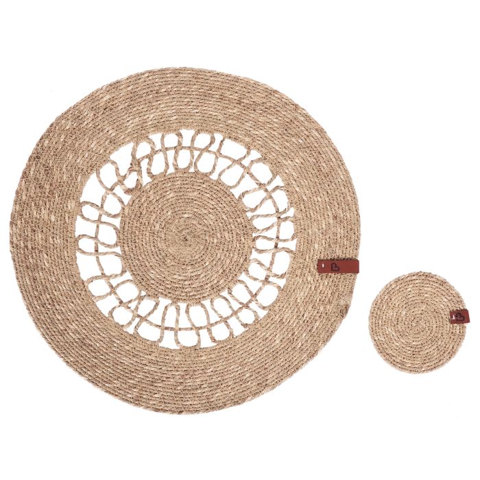 12 Piece Placemats and Coasters Set PEPPERBERRY Natural Seagrass