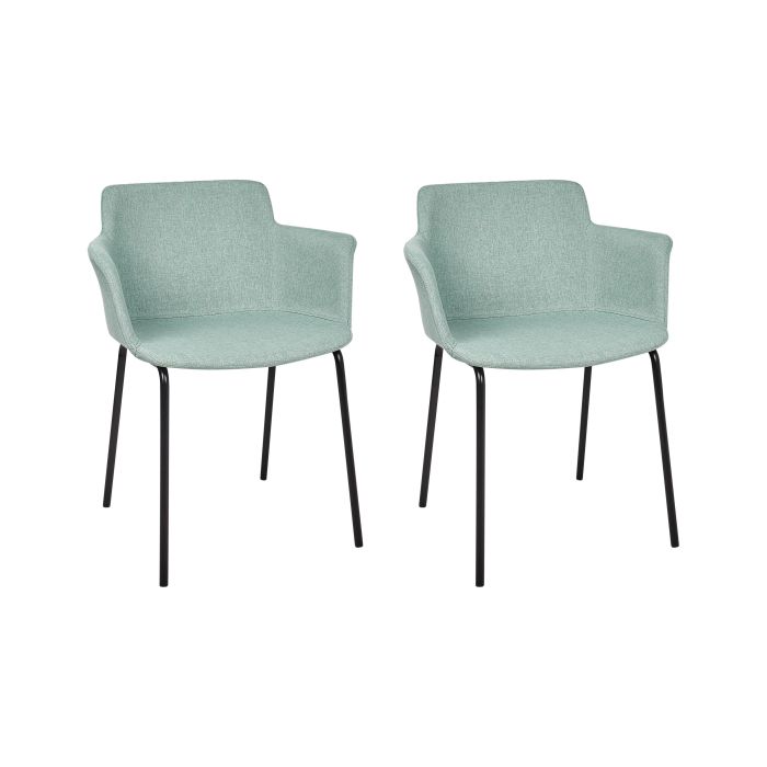 Set of 2 Dining Chairs BELFIELD Mint Green