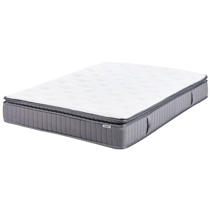 SAMREST Gel Memory Foam Pocket Spring Mattress Medium 140 x 200cm EU Double - White with Grey