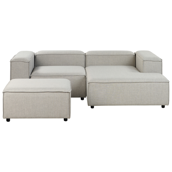 TROMSO Fabric 3 Seater L Shape Sofa - Light Grey, Left Hand Facing
