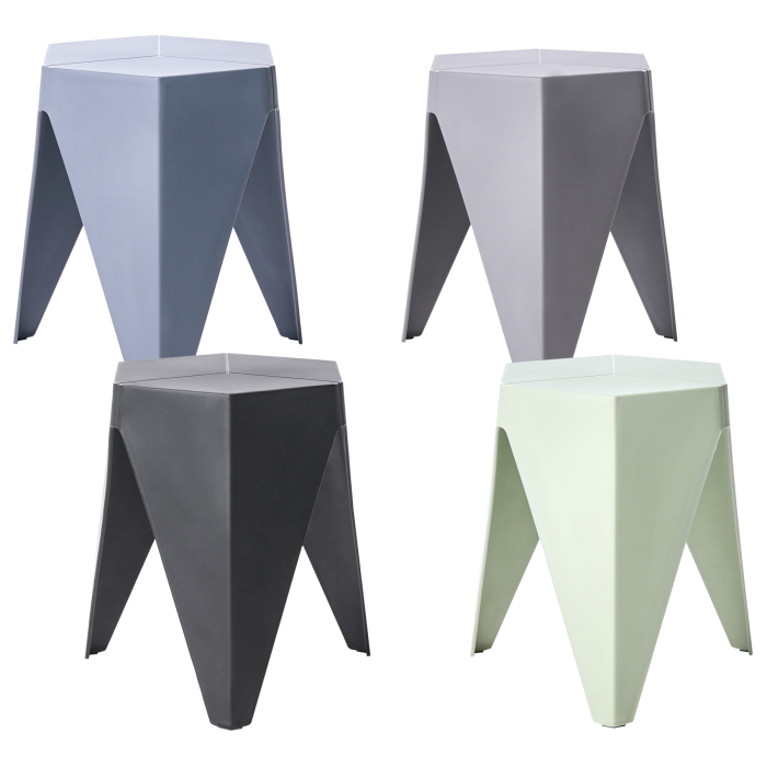 KELRAINE Plastic Garden Stool Set of 4 - Multi Colour