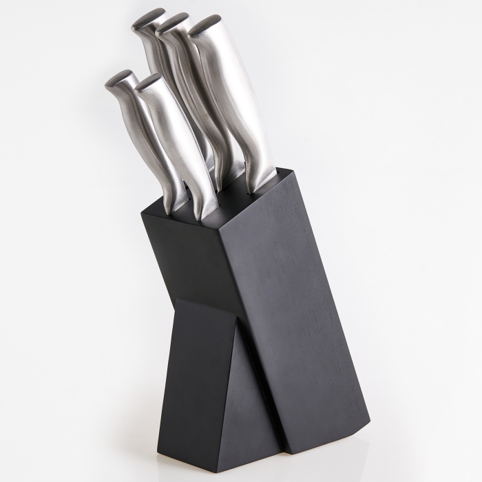 DALVARNE Knives in Block Set of 5 - Silver