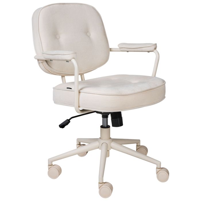 KENSFORD Fabric Office Desk Chair - White
